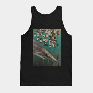 Shark Word Vomit Collage by Courtney Graben Tank Top